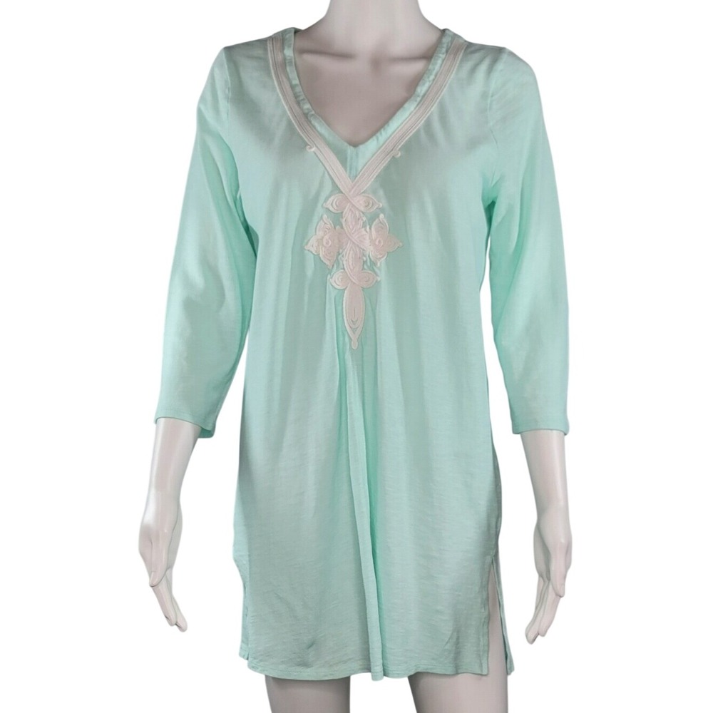 Lilly Pulitzer Seafoam Green V-Neck with Embroidered Detail Thea Tunic